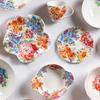 Цветная роспись Цветочные керамические миски Креативные необычные рестораны Фруктовая салатница Изысканная миска Набор тарелок Бытовая посуда