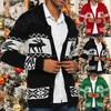 Christmas  Winter Men's Comfortable Cardigan Lapel Sweater Button Cardigan Sweater Jacket Men's
