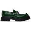 Gucci Лоферы из переплетенной кожи Мужские Зеленый Черный 752093 DS800 3154