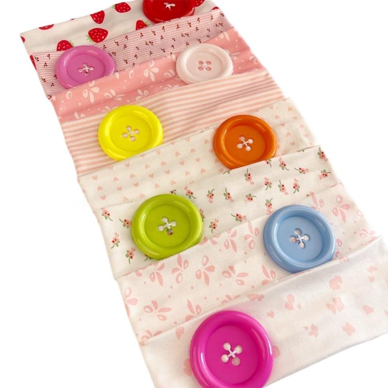 Retro Ins Style Cute Print Button Headband Fashion Women Y2K Sweet Cool Hair Accessories Cute Sweet Dating Hair Band