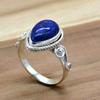 Серебряное кольцо с голубым лазуритом, каплевидным камнем для женщин, лазурит, декабрь, камень, серебро 925 пробы, уникальные украшения, подарок для нее