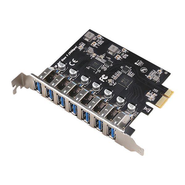 7-Port PCI-E to USB 3.0 Adapter Card for Desktop - No External Power Required, NEC Chip