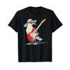 Funny Seagull with Beach Hat and Electric Guitar T Shirt Vintage Washed Comfortable Designer Clothes Fashion Graphic Breathable
