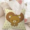 Cute Cartoon Rilakkuma Pillow Covers Cartoon Sofa Decorative Home Doublesided Printing Short Plush Cute Cushion Cover
