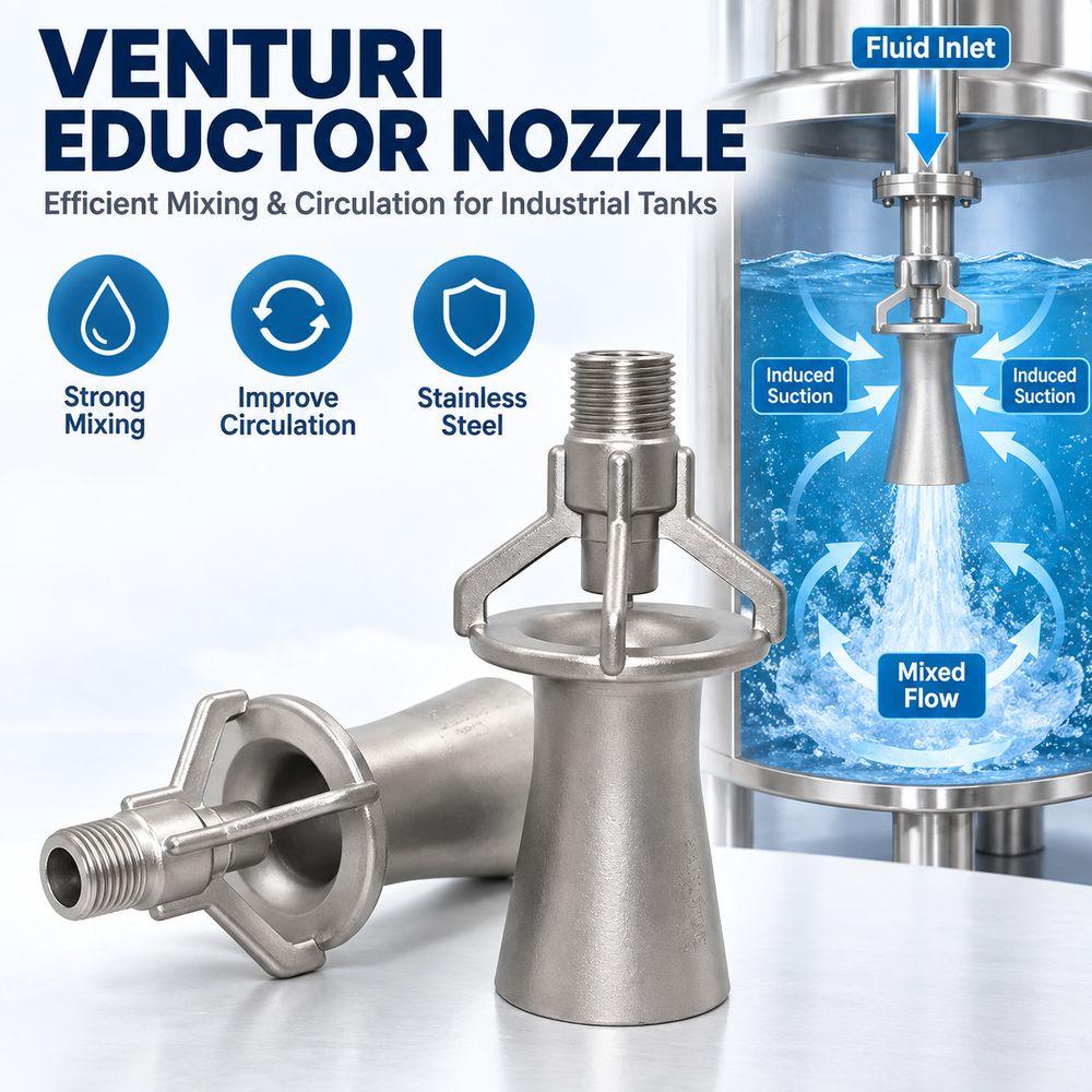 Stainless Steel Tank Mixing Eductor Bell Mouth Jet Mixing Nozzle  Electrophoretic Coating