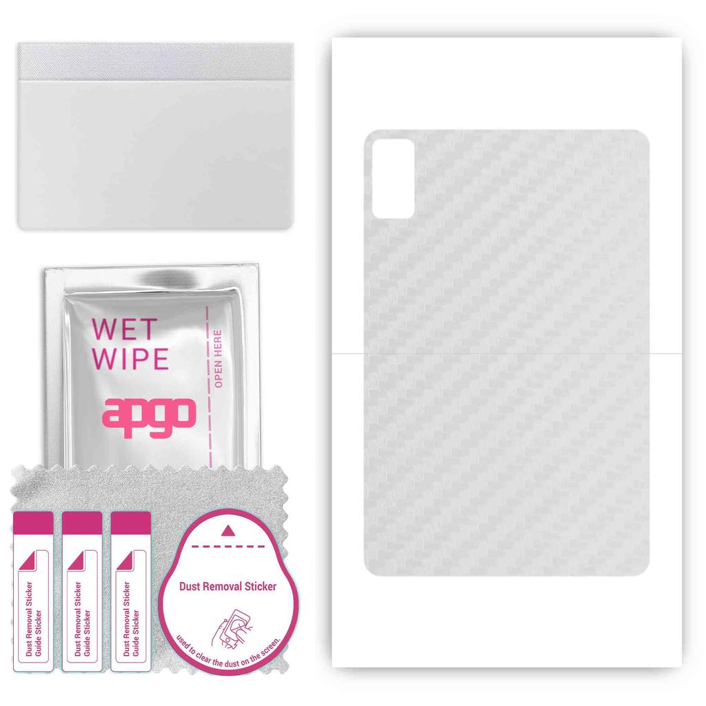 apgo Protective Skin Sticker for the back compatible with Xiaomi Pad 5 Pro 12.4, Wrap Film, Foil, Vinyl - Pattern Transparent Carbon
