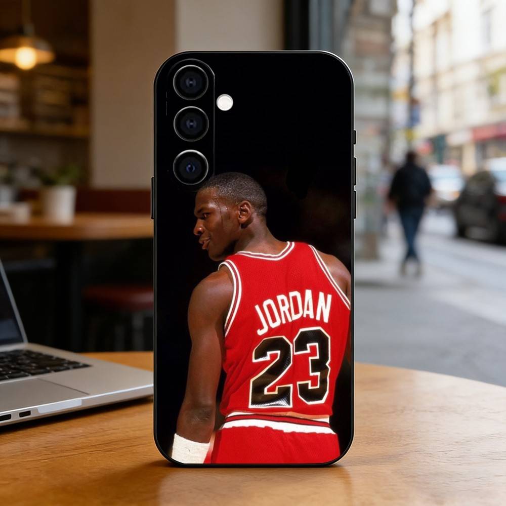 B-Basketball 23 J-Jordan Phone Case Black Silicone Soft For Samsung Galaxy A73,A72,A71,A70,A53,A52,A51