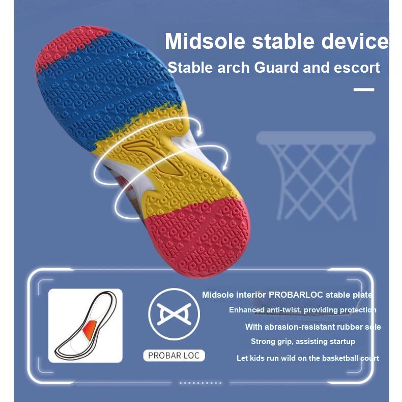 Li-Ning Cloud Sonic 8 Basketball Shoes Kids Sneakers White Blue Red YKBS046-41