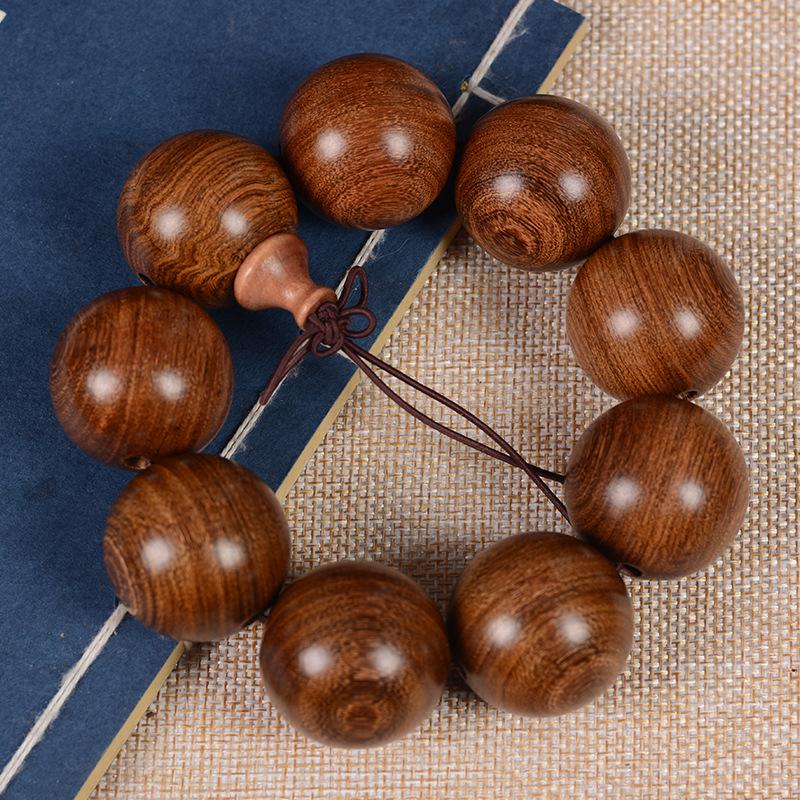 Браслет из золотистого сандала 2.0, браслет из старого материала с деревянными бусинами Будды для мужчин и женщин, парные украшения, сандаловые четки, культурные украшения для игры