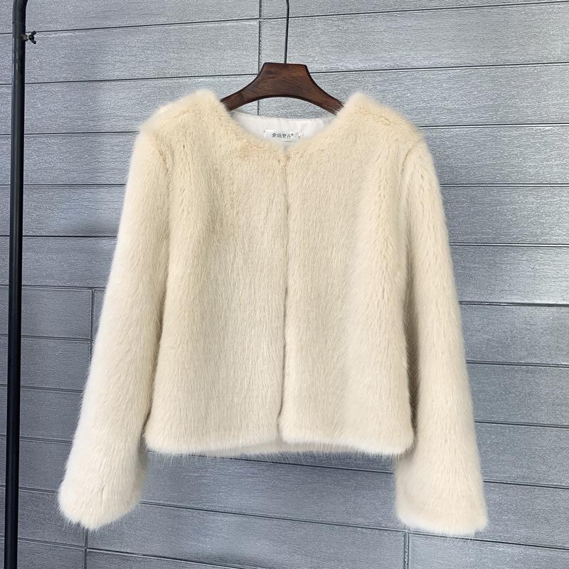 Новая плюшевая куртка из искусственного меха, корейская версия, однотонная женская короткая куртка из искусственного меха норки