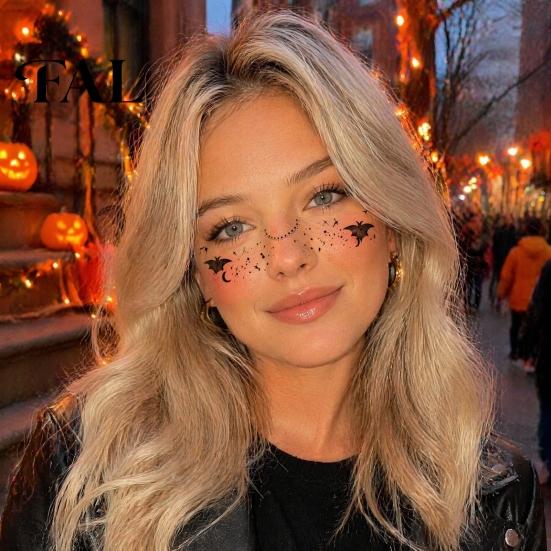 Scary Costume Accessories Halloween Face Temporary Tattoos, Realistic Waterproof Water Transfer Stickers, Skin-friendly Safe Skin Adhesive Stickers
