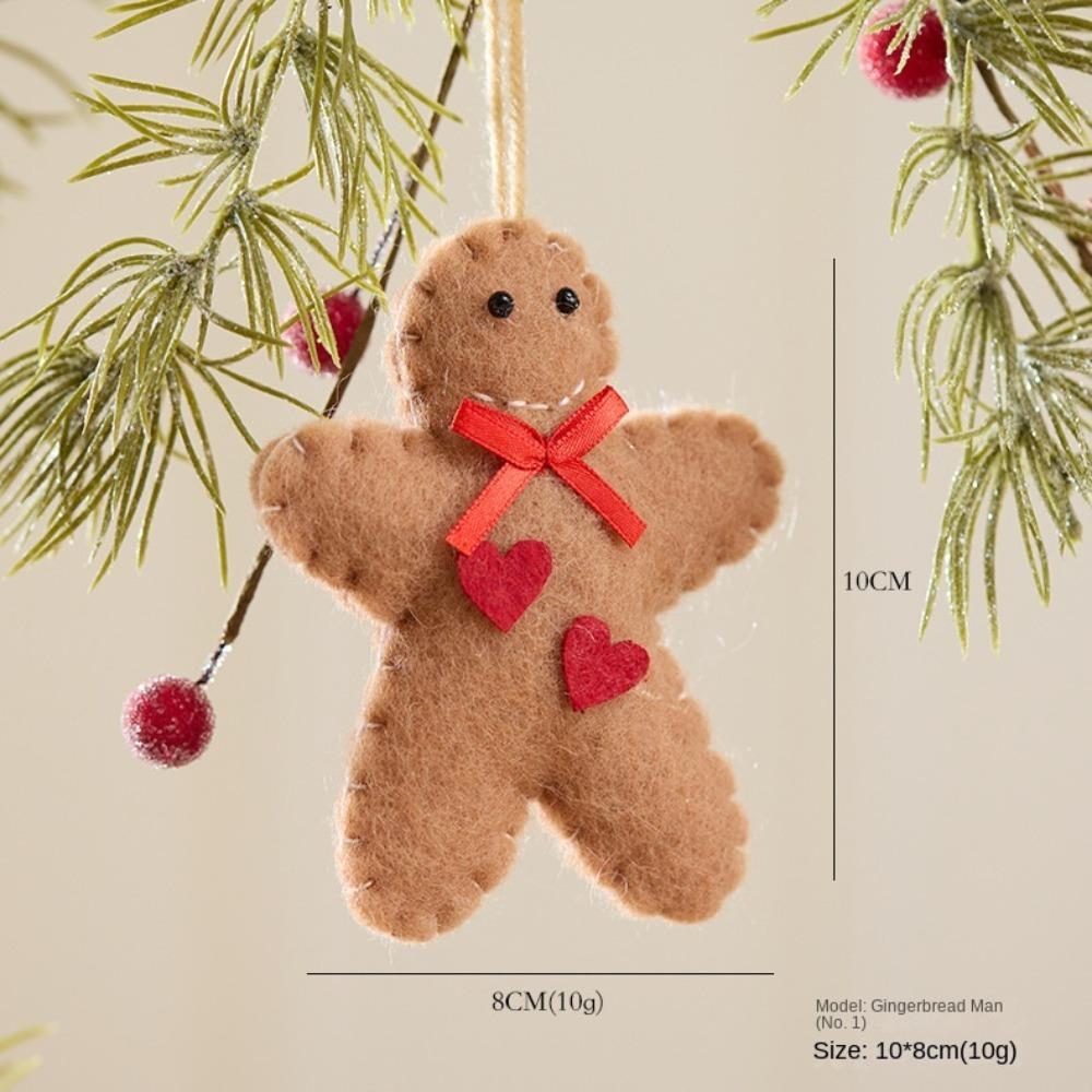 Furrly Christmas Tree Plush Doll Gingerbread Doll Polyester Fabric Christmas Decorations Xmas Tree Hanging Ornament