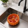Rotating Vortex Wash Bowl Halloween Swirl Bowl, Ghost Center Berry with 360 Degree Safe PLA Candy Dish Spin Function, Fruit Strainer Basket,