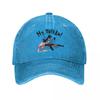 Ну, погоди! Волк Бейсболка Винтажная Потертая Джинсовая Кепка-Snapback для Мужчин Женщин Тренировок на Открытом Воздухе Мягкая Кепка Без Каркаса