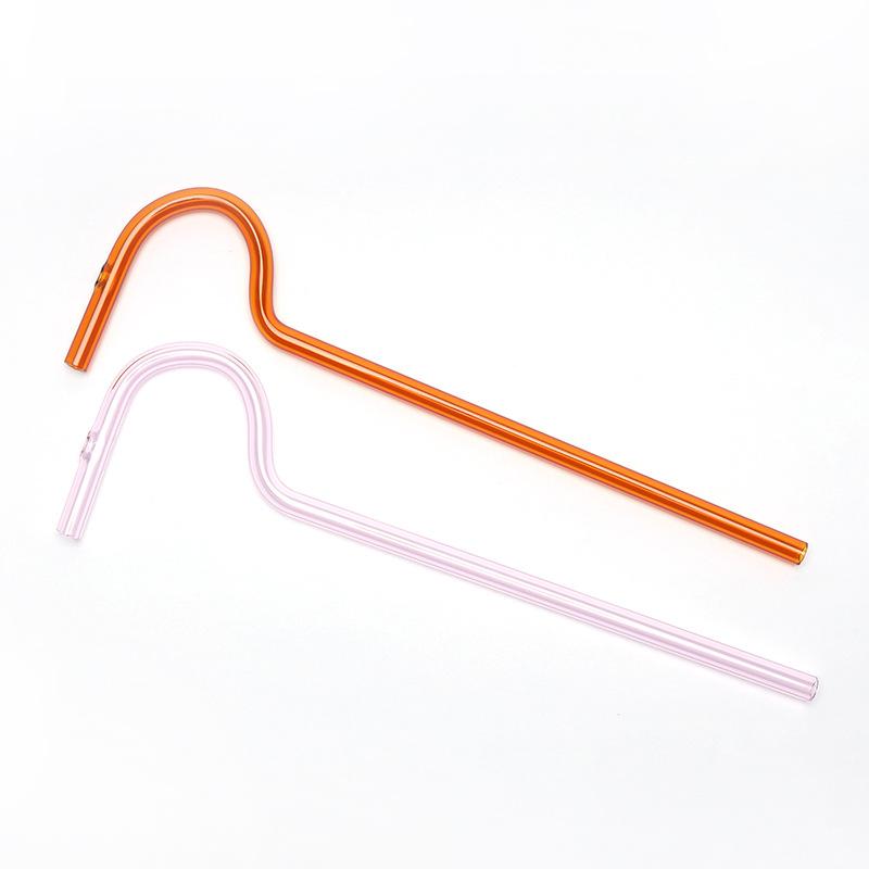 Reusable Glass Straw With Cleaning Brush Reusable High Strength High Borosilicate Glass Anti Wrinkle Straw