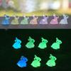 Cute Mini Rabbit Ornaments Gardening Miniature Figurines Crafts Luminous Bunnies