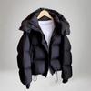 Womens Oversized Hooded Cotton Puffer Jacket 2026 Solid Color Casual Warm Coat Daily Wear