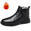 High End Brand Men's Genuine Leather Casual Shoes Winter Fleece Style Men's Business Short Boots Office Commuting Ankle Boots