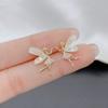 Fashion Cute Flower Wings Elf Stud Earring For Women Girls Design Zircon Fairy Exquisite Earring Jewelry