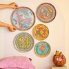 Madhubani Wall Plate for Home Decoration | Wall Decor Items for Living Room | Metal Wall Décor |wall Art | Wall Showpiece Set of 5 Plates