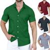 Men's Classic Regular Fit Button Down Short Sleeve Solid Color Dress Shirts M-XXL