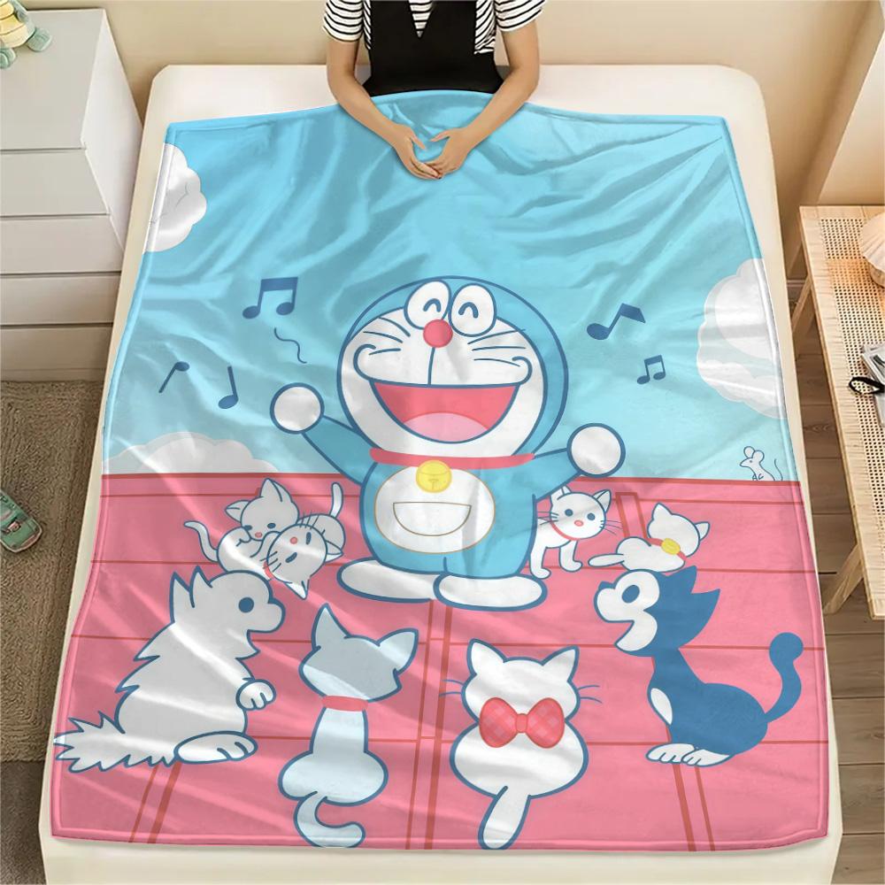 Doraemon4 Flannel Blanket, High quality Comfortable for All Seasons, Home Decor, Warmth and Comfort