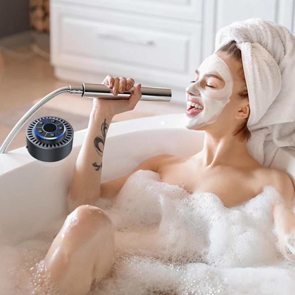 Водонепроницаемый IPX7 BT-динамик для ванной, пылезащищенный, ударопрочный, светодиодный дисплей времени, встроенное FM-радио, мини-динамик