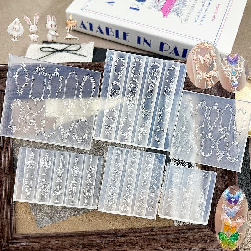 1 шт. Бант Морской Медузы Ракушка Лист Розы 3D Акриловая Форма Украшение для Ногтей Дизайн Ногтей Сделай Сам Силиконовая Форма для Ногтей