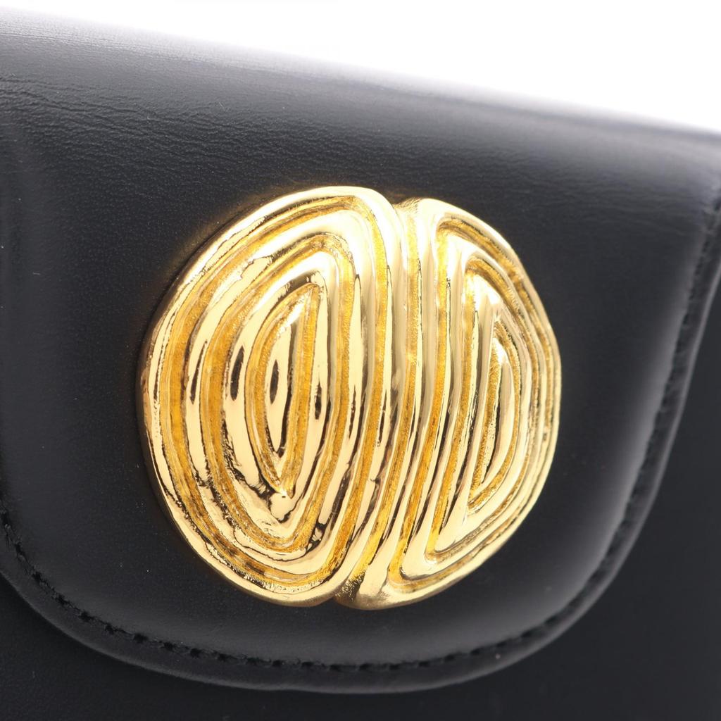 Used GIVENCHY Vintage vanity bag with gold hardware Handbag leather Black Used Women