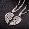 Лучший друг унисекс мужские женские сердца кулон ожерелье ювелирная цепочка