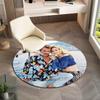 French legendary rock singer and actor Johnny Hallyday Round Carpet Soft Home Decoration Corridor Table and Chair Anti slip Outdoor Floor Mat rug H19