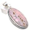 Rhodochrosite Gemstone Handmade 925 Sterling Silver Jewelry Pendant 2.48" P5o68