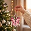 Decorative Guitar for Trees Pink Butterfly Ornament Acrylic Music Hanging Decor with Rose Holiday Tree Charms And Quote Christmas Pendant,