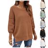 Women's Fashion Casual Temperament Loose Round Neck Pullover Long Sleeve Knit Sweater