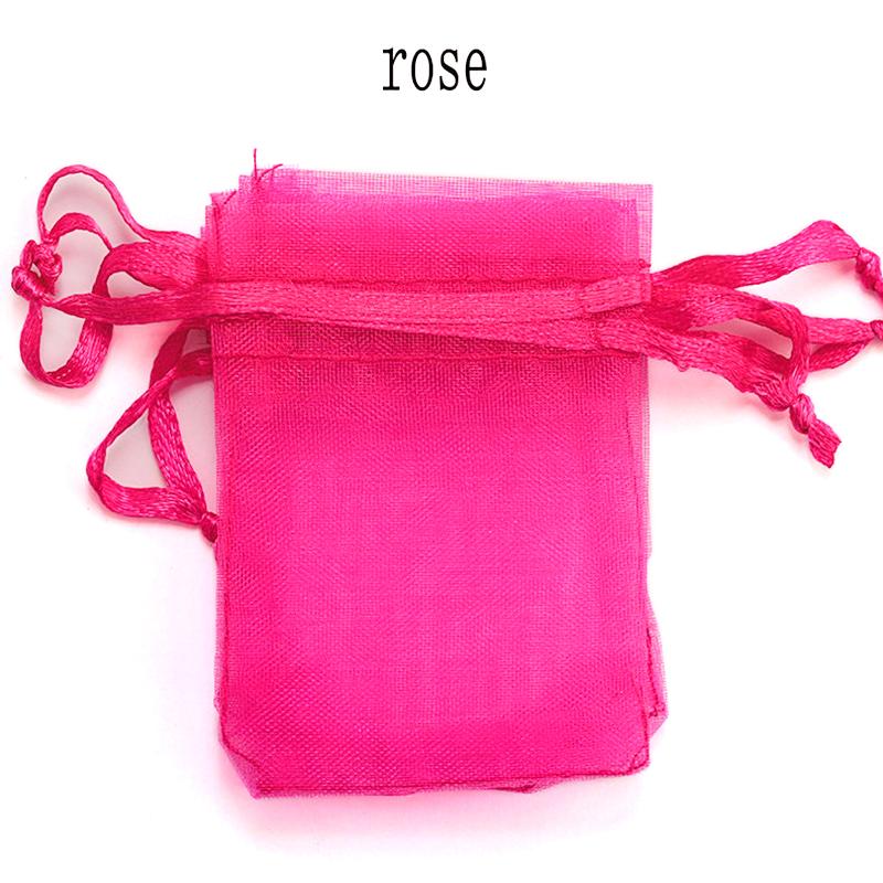 100 шт./лот Мешочек из органзы 5*7 см, 7*9 см, 9x12 см Рождественский Свадебный Мешочек на завязках Мешочки для конфет Мешочки для подарков Упаковка для ювелирных изделий Дисплей