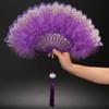 Fairy Girl for Lolita with Pendant Dance Hand Fan Feather Folding Fan Party Decor Wedding Gift