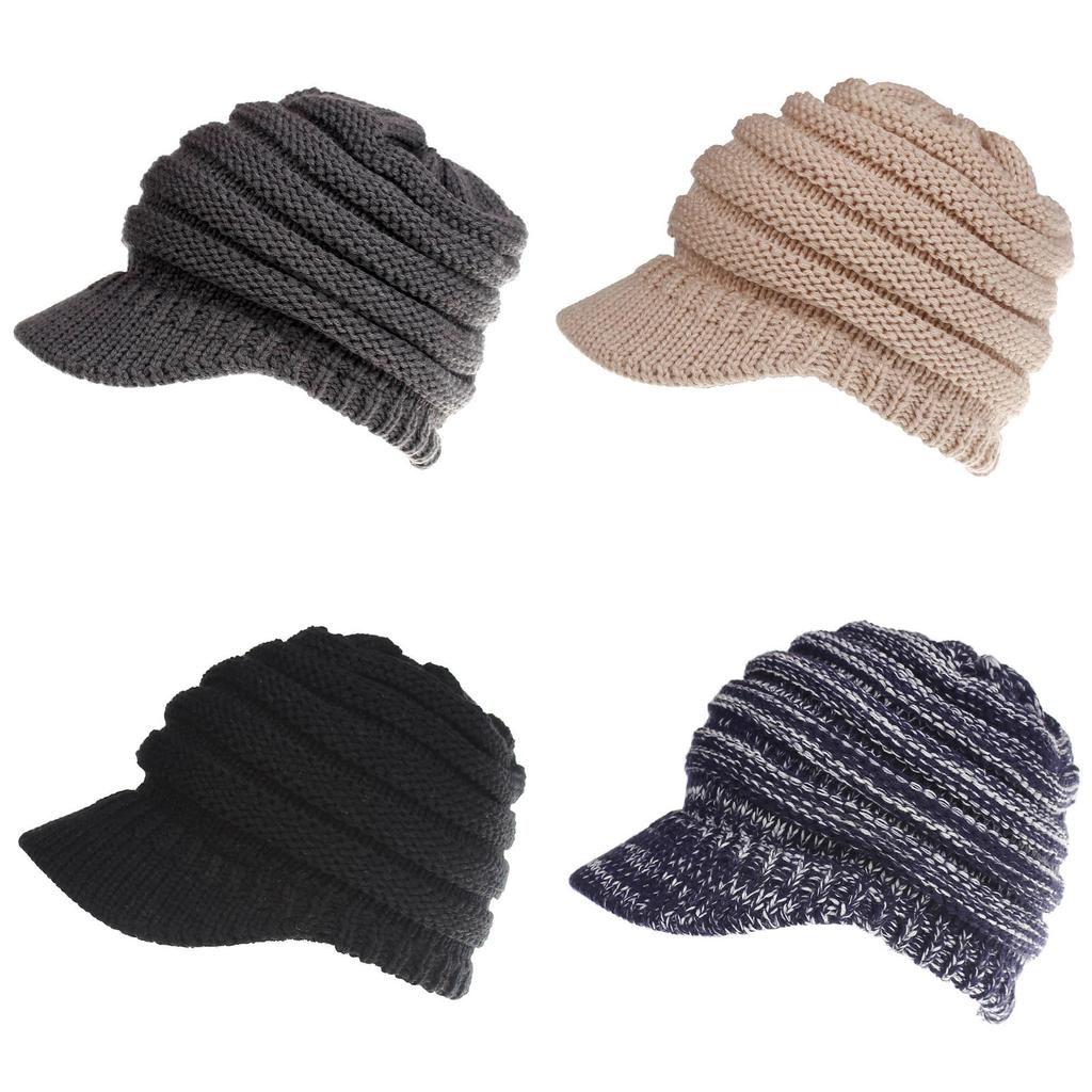 Fashionable Women's Messy Bun Beanie With Soft Stretch Knit For Winter Comfort