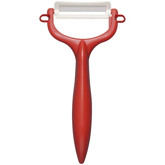 Kyocera Ceramic Peeler, Rust-proof, Easy to Clean, Vegetable Peeler, Red, T-shape, Lightweight and S