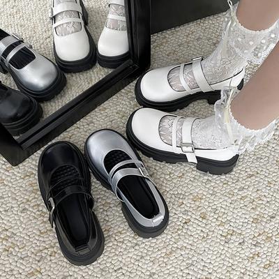 Мода 2024 Новые Женские Уличные Туфли Мэри Джейн Весна Осень Мода Слипоны Удобные Элегантные Ботинки для Ходьбы Обувь для Женщин