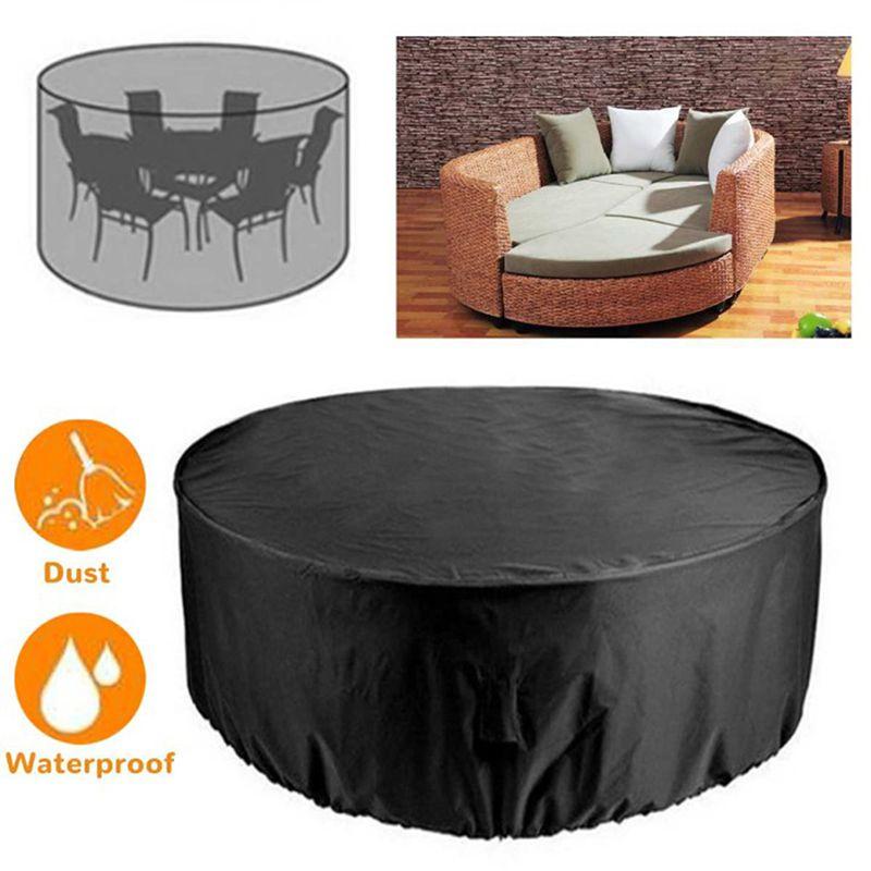 Круглый чехол для стола водонепроницаемый для защиты патио и сада