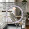 Подвесное кольцо-качели для попугая Облако Звезда Украшение Износостойкие качели для птиц Устойчивость к клеванию Круглое жевательное кольцо для попугая Насест для птиц