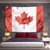 A Red Maple Leaf On a White Background with Decorative Floral Patterns. Patterned Tapestry for Bedroom and Living Room Home Decor