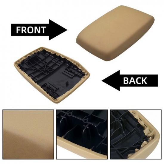 Fits 2008-2013 Toyota Highlander Leather Console Lid Armrest Beige Cover Tan