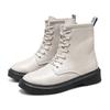 Fashion Artificial Leather Women White Ankle Boots Motorcycle Boots Female Autumn Winter Shoes Woman Punk Motorcycle Boots Autumn Winter