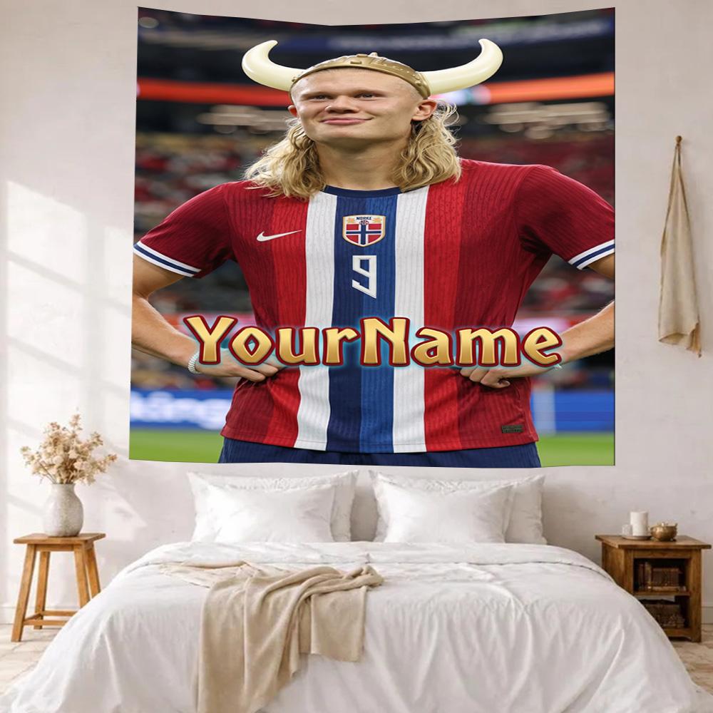 Haaland Custom Your Name Wall Decor Tapestry Art For Pet Memorial Birthdaywedding Party Backdrop Family Gift