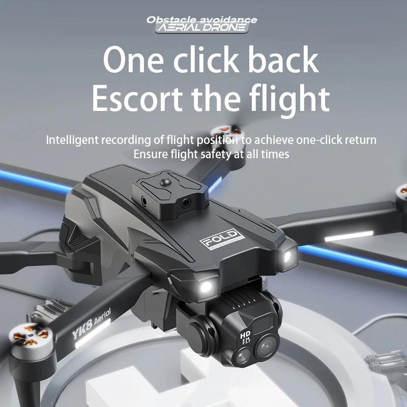 New YK8 Drone ESC HD Dual Camera Obstacle Avoidance WiFi FPV Optical Flow Positioning ESI Photography Foldable Remote Control Quadcopter Toy Gift