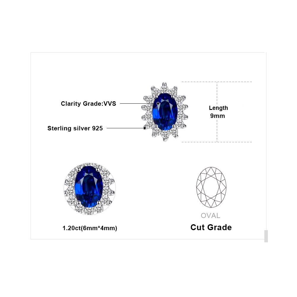 JewelryPalace Созданные Синий Сапфир Рубин Серьги-гвоздики из Серебра 925 Пробы Натуральный Аметист Гранат Перидот Топаз Принцесса Диана