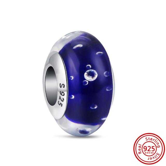 Красочные муранские стеклянные бусины с цветком в виде сердца, пузырьков и листьев, очаровательные браслеты, ювелирные изделия из 100% стерлингового серебра 925 пробы