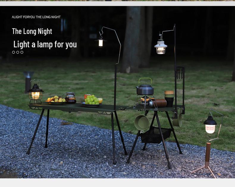 Portable Ultra-Light Aluminum Folding Light Stand for Camping and Picnics