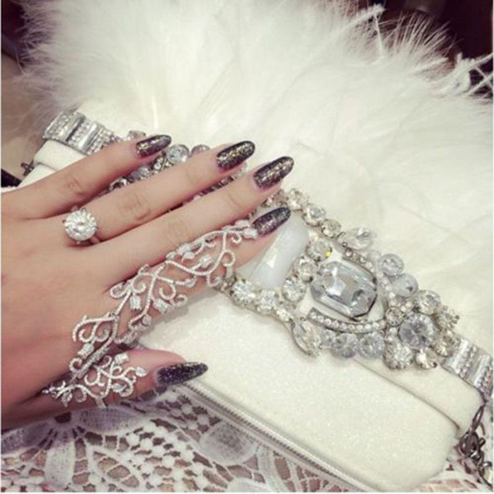 Jewelry Punk Rock Double Full Finger Knuckle Ring Gothic